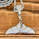 Sanity Jewelry Ladies Necklace 2mm 16” Rope Necklace Crystal Mermaid Tail Mini Pendant - Rope Necklace - AJ24M