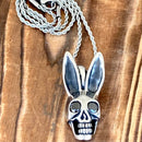 Sanity Jewelry Ladies Necklace 2mm 16” Rope Necklace Playboy Bunny - Black Crystal Pendant - Rope Necklace or Omega - PEN289