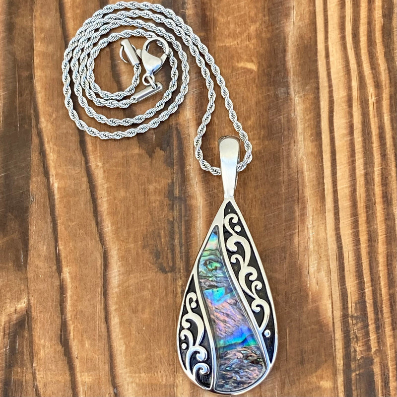 Sanity Jewelry Ladies Necklace 2mm 16” Rope Necklace Sea Shell - Tear Drop Pendant - Rope Necklace - SK2520