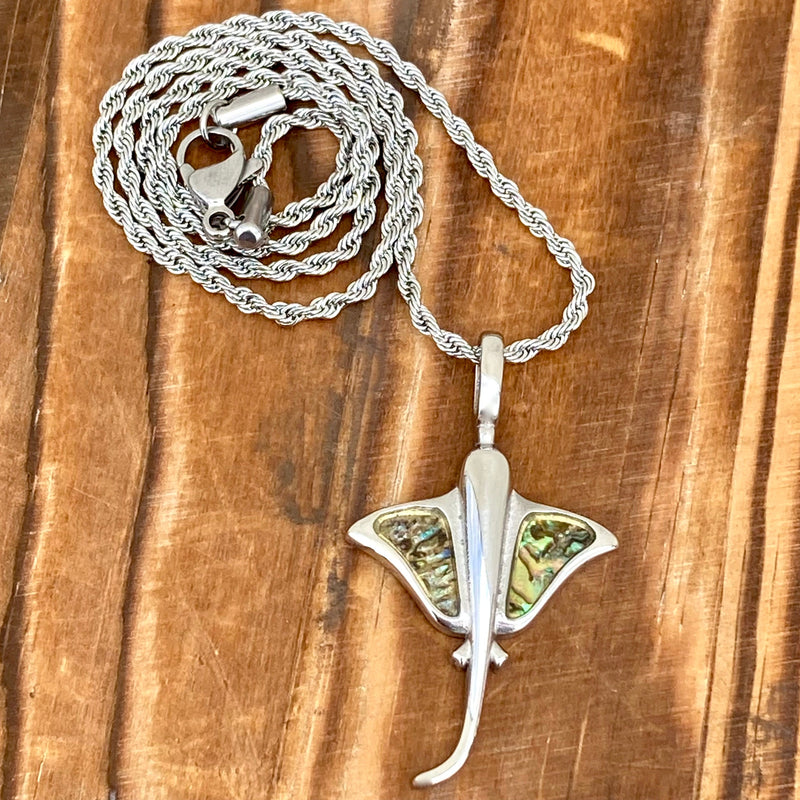 Tortoise Shell Rope Sea Shell - Turtle - Manta Ray Pendant - Rope Necklace - SK2570