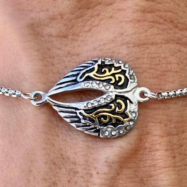 Sanity Jewelry Ladies Necklace Angel Heart Wing - Bracelet - Gold & Silver - 2633B