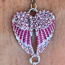 Sanity Jewelry Ladies Necklace Angel Heart Wing - Bracelet - Pink Stone - SK2538B