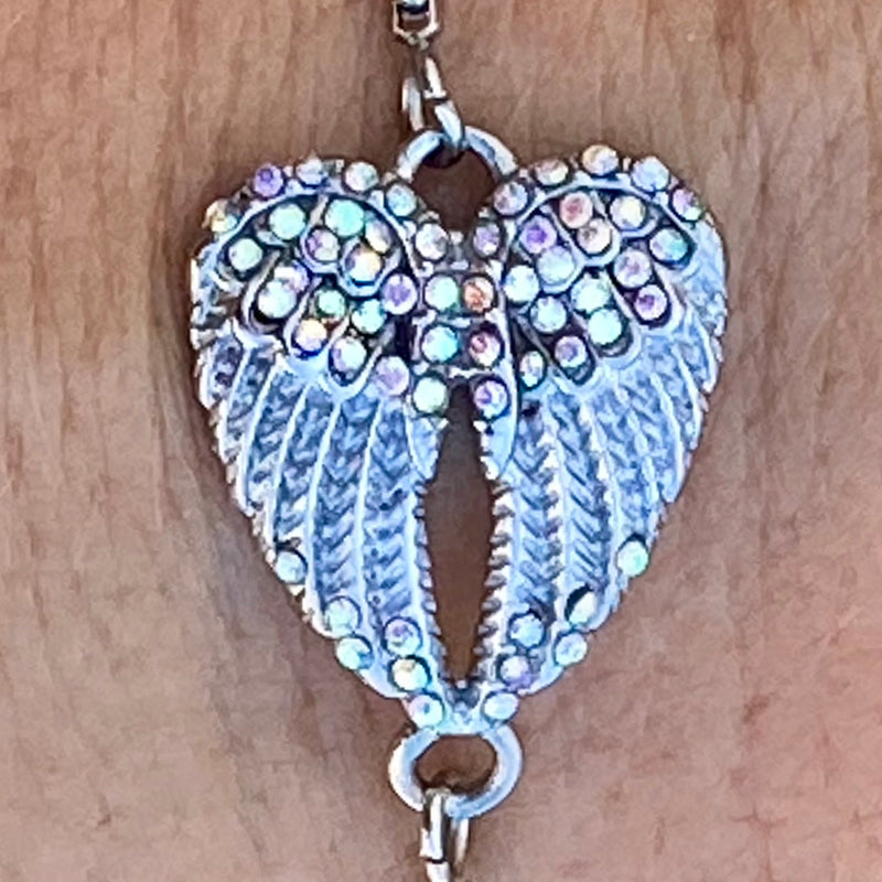 Sanity Jewelry Ladies Necklace Angel Heart Wing - Bracelet - Rainbow Stone - SK2539B