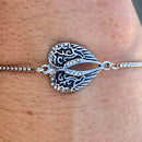 Sanity Jewelry Ladies Necklace Angel Heart Wing - Bracelet - Silver Stainless - 036B