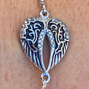 Sanity Jewelry Ladies Necklace Angel Heart Wing - Bracelet - Silver Stainless - 036B