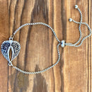 Sanity Jewelry Ladies Necklace Angel Heart Wing - Bracelet - Silver Stainless - 036B