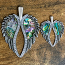 SANITY JEWELRY® Ladies Necklace Angel Heart Wing Pendant - Sea Shell W/White Stones - Custom - Rope Necklace - LAP41