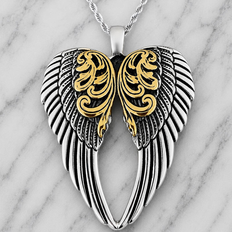 シルバービーズネックレス。 ゴローズ、アリゾナ、ネイティブ、ウィングロック Necklace | Angel Heart - Silver/Gold Bling Wings | Sanity Jewelry