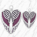 SANITY JEWELRY® Ladies Necklace Angel Heart Wings Pendant - Purple W/Purple Stones - Classic - Rope Necklace or Omega - SK2617C