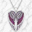 SANITY JEWELRY® Ladies Necklace Angel Heart Wings Pendant - Purple W/Purple Stones - Custom - Rope Necklace - SK2618C
