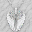 SANITY JEWELRY® Ladies Necklace Angel Heart Wings Pendant - White W/Rainbow Stones - Custom - Rope Necklace - LAP37