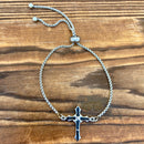 Sanity Jewelry Ladies Necklace Bling Cross - Black Stone - Bracelet - 2605B