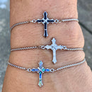 Sanity Jewelry Ladies Necklace Bling Cross - White Stone - Bracelet - 2604B