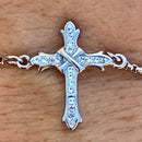 Sanity Jewelry Ladies Necklace Bling Cross - White Stone - Bracelet - 2604B