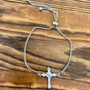Sanity Jewelry Ladies Necklace Bling Cross - White Stone - Bracelet - 2604B
