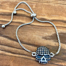 Sanity Jewelry Ladies Necklace Bling Skull - Black Stone - Bracelet - 2594B