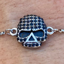 Sanity Jewelry Ladies Necklace Bling Skull - Black Stone - Bracelet - 2594B