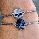 Sanity Jewelry Ladies Necklace Bling Skull - White Stone - Bracelet - 2595B