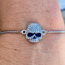 Sanity Jewelry Ladies Necklace Bling Skull - White Stone - Bracelet - 2595B