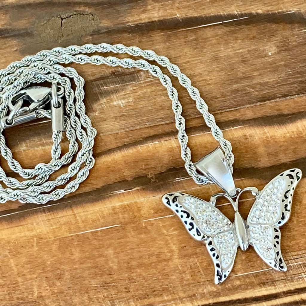 Crystal Butterfly Pendant Necklace (Offer Until 01-April-2024) – Tomorrows  Offers