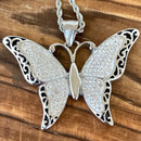 Sanity Jewelry Ladies Necklace Crystal Butterfly Pendant - Rope Necklace or Omega - SK2581