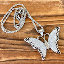 Sanity Jewelry Ladies Necklace Crystal Butterfly Pendant - Rope Necklace or Omega - SK2581
