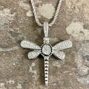 Sanity Jewelry Ladies Necklace Crystal Dragonfly - White - Pendant - Rope Necklace - SK2558
