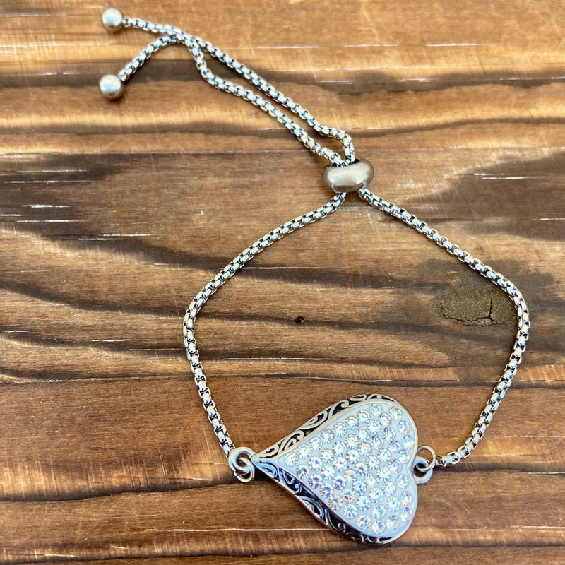 Sanity Jewelry Ladies Necklace Crystal Heart - Bracelet - White - AJ01B
