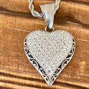 Sanity Jewelry Ladies Necklace Crystal Heart Mini Pendant - White - Rope Necklace - AJ01M