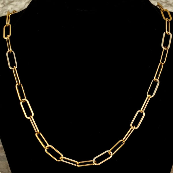 SANITY JEWELRY® Ladies Necklace Necklace - Paper Clip Chain - 1/4" - Gold - PCG