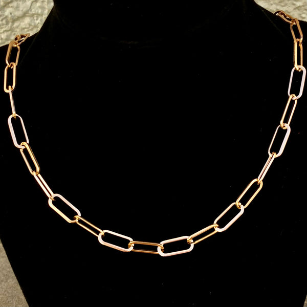 SANITY JEWELRY® Ladies Necklace Necklace - Paper Clip Chain - 1/4" - Rose Gold - PCR