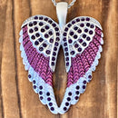 SANITY JEWELRY® Ladies Necklace Pendant Only Angel Heart Wings Pendant - Purple W/Purple Stones - Classic - Rope Necklace or Omega - SK2617C