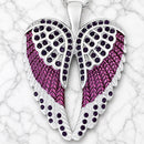 SANITY JEWELRY® Ladies Necklace Pendant Only Angel Heart Wings Pendant - Purple W/Purple Stones - Classic - Rope Necklace or Omega - SK2617C