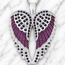 SANITY JEWELRY® Ladies Necklace Pendant Only Angel Heart Wings Pendant - Purple W/Purple Stones - Custom - Rope Necklace - SK2618C