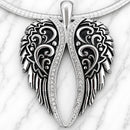 Sanity Jewelry Ladies Necklace Pendant Only Angel Heart Wings Pendant - Silver Bling W/White Stones - Classic - Rope Necklace or Omega - LAP035