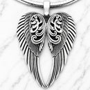 Sanity Jewelry Ladies Necklace Pendant Only Angel Heart Wings Pendant - Silver Scrollwork - Classic - Rope Necklace or Omega - LAP026