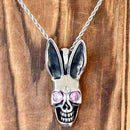 Sanity Jewelry Ladies Necklace Playboy Bunny - Pink Crystal Pendant - Rope Necklace or Omega - PEN291