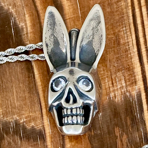 Playboy Bunny - White/Black Crystal - Pendant Only - PEN287 CLEARANCE
