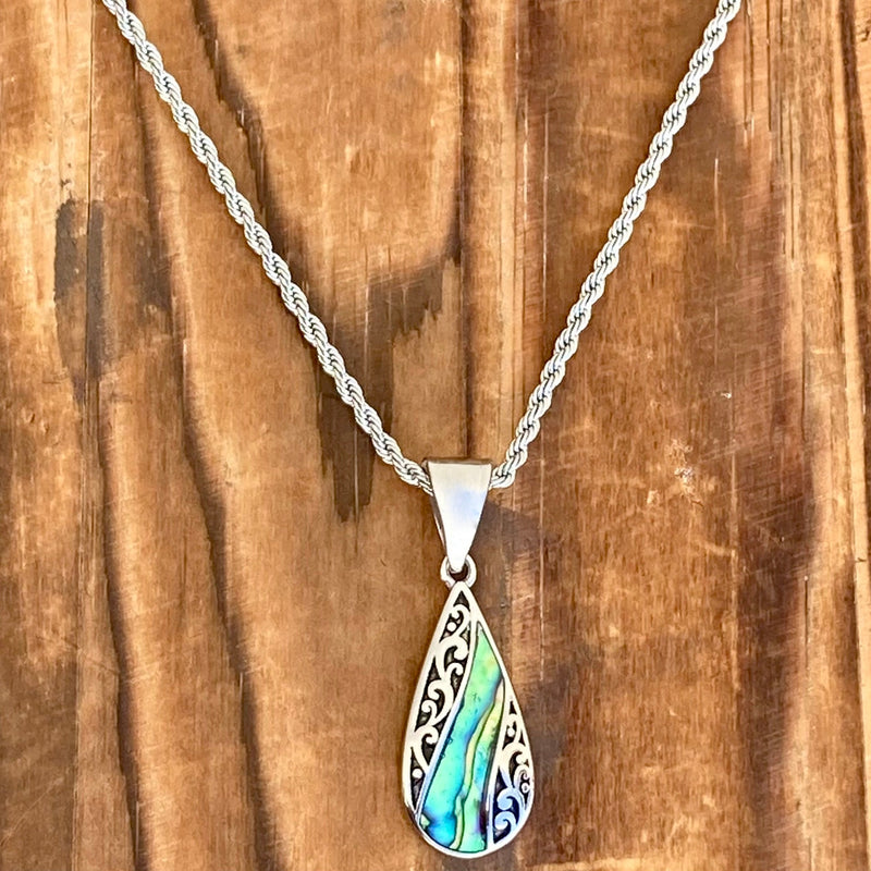 Sanity Jewelry Ladies Necklace Sea Shell - Tear Drop Mini Pendant - Rope Necklace - SK2520M
