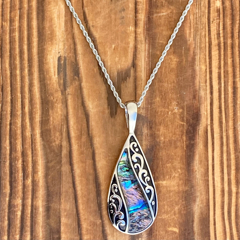 Sanity Jewelry Ladies Necklace Sea Shell - Tear Drop Pendant - Rope Necklace - SK2520
