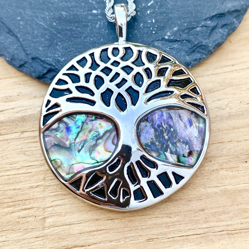 Mini Rope Pendant Sea Shell - Mini Tree of Life Pendant - Rope Necklace - 2556M
