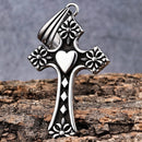 Sanity Jewelry Ladies Necklace The Heart Cross - Larger Cross Pendant - Rope Necklace or Omega - 709