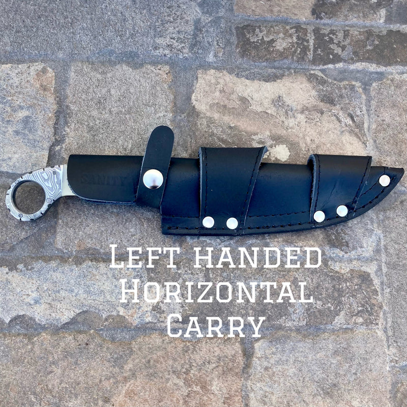 Sanity Jewelry Left Handed Horizontal 11” Al Capone - We The People - Bone - Damascus - Horizontal & Vertical Carry - AC03