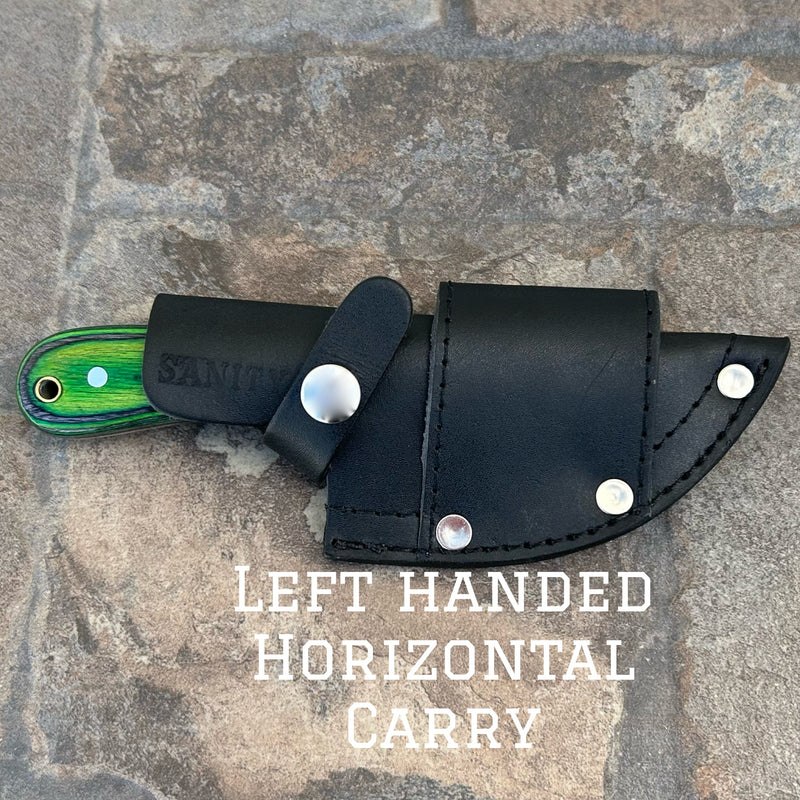 Sanity Jewelry Left Handed Horizontal 7” Jesse James - Green and Black  - D2 Steel - Horizontal & Vertical Carry - JJ008