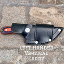 Sanity Jewelry Left Handed Horizontal 7” Jesse James -  Orange & Black Wood - D2 Steel - Horizontal & Vertical Carry - JJ009
