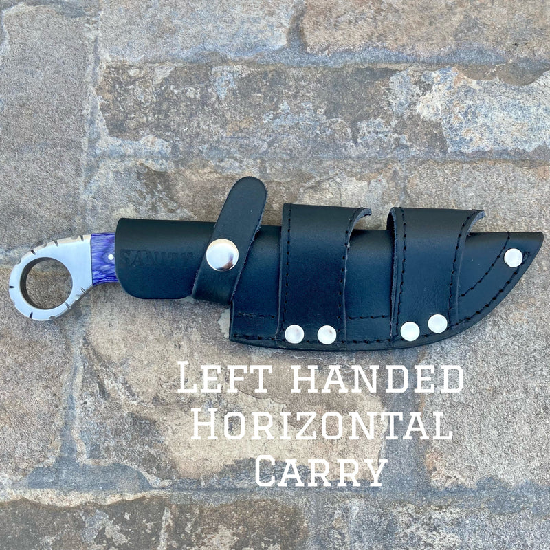 SANITY JEWELRY® Left Handed Horizontal 9” Al Capone - Purple Wood - D2 Steel - Horizontal & Vertical Carry - PE218