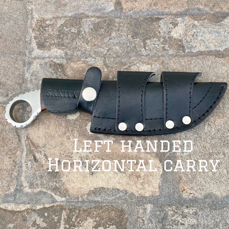 SANITY JEWELRY® Left Handed Horizontal 9” Al Capone - Rosewood - D2 Steel - Horizontal & Vertical Carry - PE219