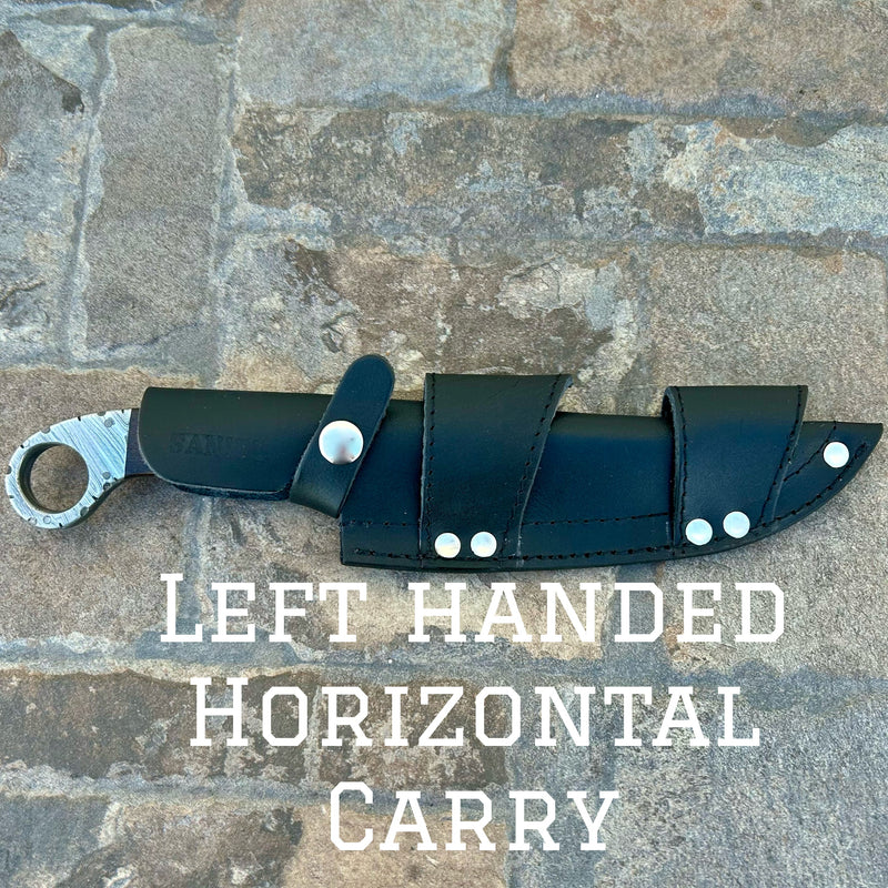 Sanity Jewelry Left Handed Horizontal 9” Al Capone - Rosewood - Damascus - Horizontal & Vertical Carry - PE16