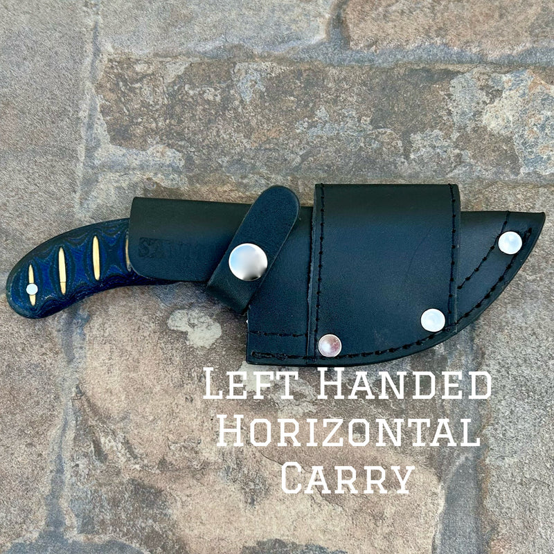 SANITY JEWELRY® Left Handed Horizontal Frank James - Blue & White Wood - Horizontal & Vertical Carry - 7 inches - FJ003