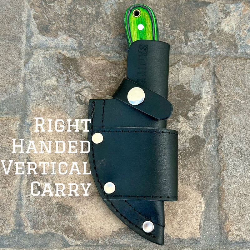 Sanity Jewelry Left Handed Vertical 7” Jesse James - Green and Black  - D2 Steel - Horizontal & Vertical Carry - JJ008